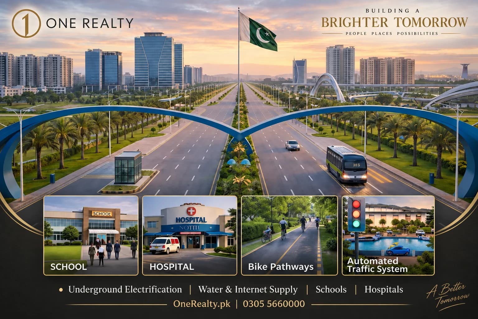 Project promotional illustration, adapted with One Realty branding. AI-edited marketing artwork; not verified current site photography.