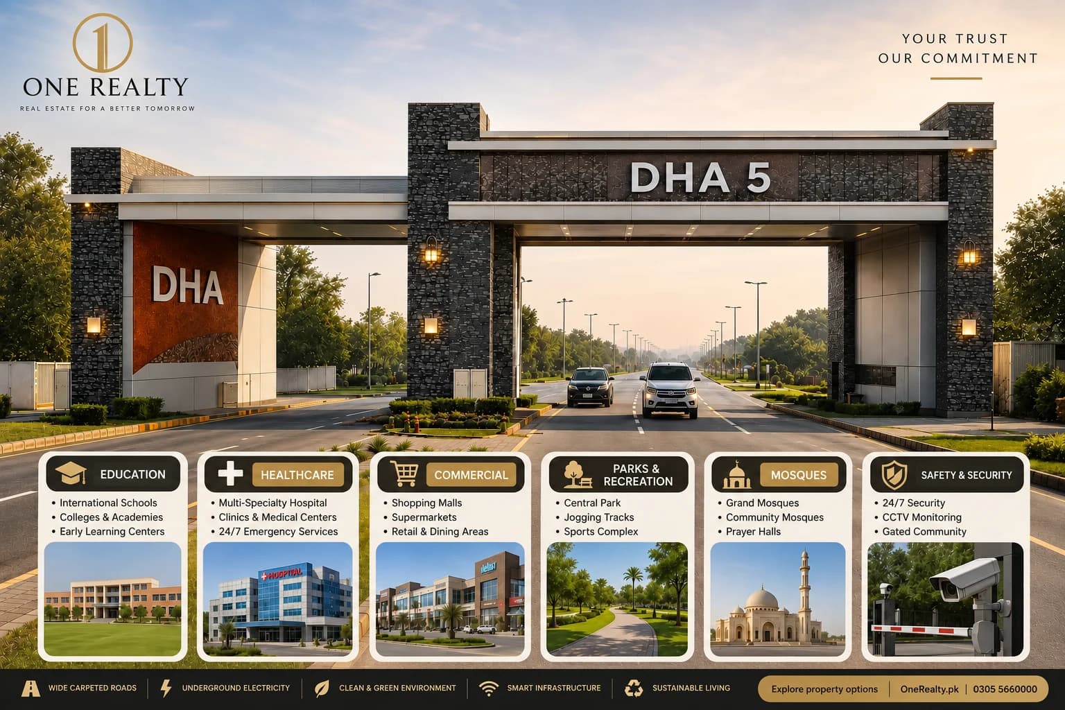 Project promotional illustration, adapted with One Realty branding. AI-edited marketing artwork; not verified current site photography.