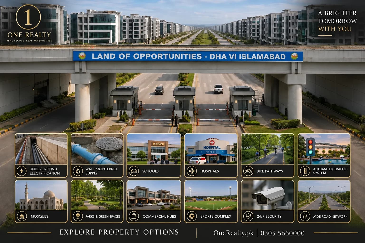 Project promotional illustration, adapted with One Realty branding. AI-edited marketing artwork; not verified current site photography.