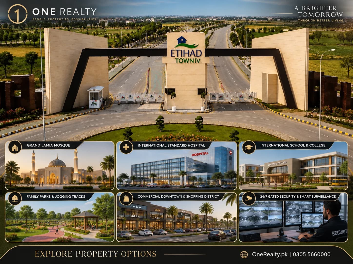 Project promotional illustration, adapted with One Realty branding. AI-edited marketing artwork; not verified current site photography.